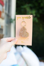 Load image into Gallery viewer, HEART Glitter Keychain