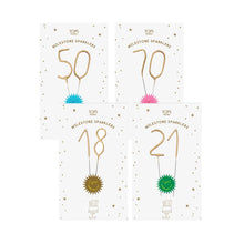 Load image into Gallery viewer, Mini 4" Gold Milestone Number Sparkler Wands - Custom Option