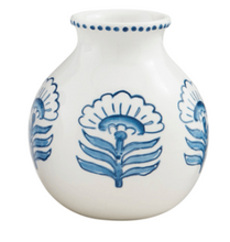 Load image into Gallery viewer, Blue Floral Bud Vase