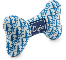 Load image into Gallery viewer, Royal Blue & White Dogior Dog Bone Toy by Haute Diggity Dog