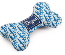 Load image into Gallery viewer, Royal Blue & White Dogior Dog Bone Toy by Haute Diggity Dog