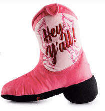Load image into Gallery viewer, Pink Cowgirl Boot Plush Dog Toy by Haute Diggity Dog