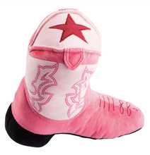 Load image into Gallery viewer, Pink Cowgirl Boot Plush Dog Toy by Haute Diggity Dog