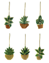 Load image into Gallery viewer, Cotton & Glass Beaded Potted Plant Ornament