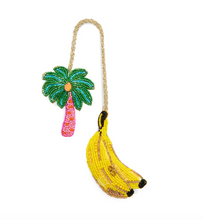 Load image into Gallery viewer, Banana & Palm Beaded Bag Charm