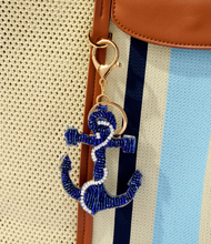Load image into Gallery viewer, Anchor Beaded Bag Charm/Key Ring