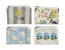 Load image into Gallery viewer, Embroidered Floral Zipper Pouches
