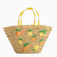Load image into Gallery viewer, Citrus Straw Tote