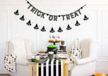 Load image into Gallery viewer, Trick or Treat Felt Glow in the Dark Banner