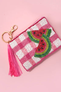 Checkered Fruit Coin Purse