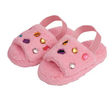 Load image into Gallery viewer, Jeweled Fur Slippers
