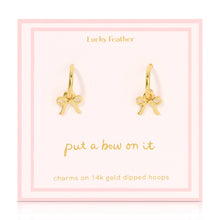 Load image into Gallery viewer, Beautiful Bows - Bow Charm Hoops - Gold
