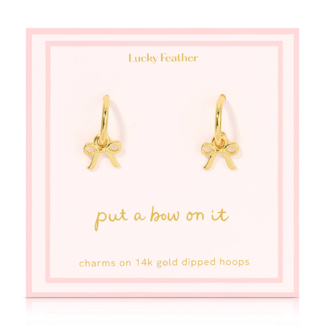 Beautiful Bows - Bow Charm Hoops - Gold