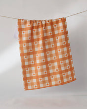 Load image into Gallery viewer, Geometry Pumpkin Check Tea Towel
