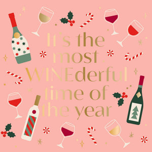 Winederful - Foil | Funny Christmas Napkin