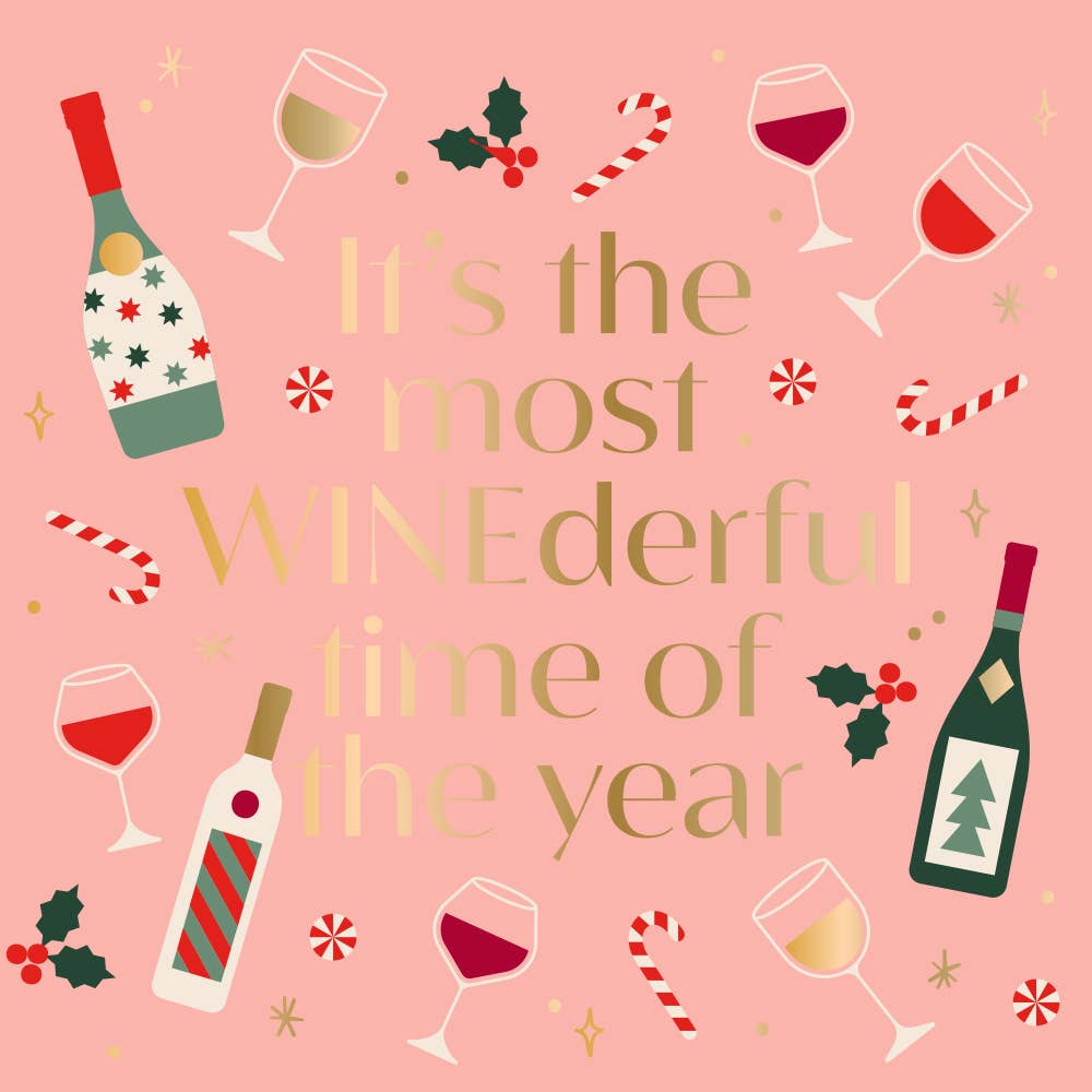 Winederful - Foil | Funny Christmas Napkin