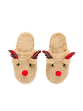 Load image into Gallery viewer, Shiraleah Reindeer Slippers, Brown
