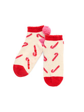 Load image into Gallery viewer, Shiraleah Candy Cane Home Socks, Ivory
