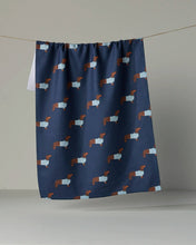 Load image into Gallery viewer, Geometry Coastal Dachshund Tea Towel
