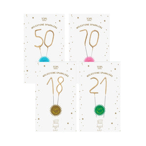 Mini 4" Gold Milestone Number Sparkler Wands - Custom Option