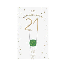 Load image into Gallery viewer, Mini 4&quot; Gold Milestone Number Sparkler Wands - Custom Option

