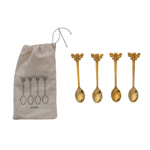 Bee Brass Spoon Set
