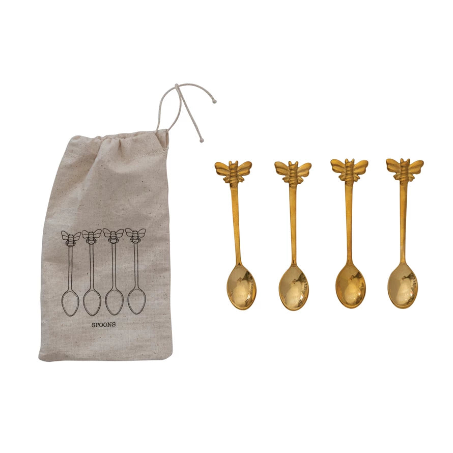 Bee Brass Spoon Set