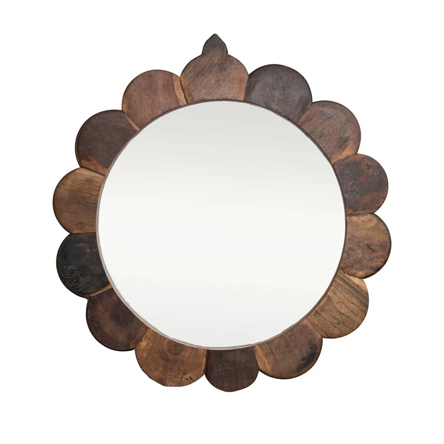 Vintage Reproduction Scalloped Wall Mirror