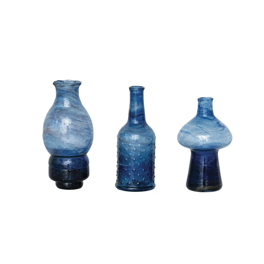 Hand-Blown Recycled Glass Vases