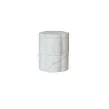 Load image into Gallery viewer, Marble Scalloped Stackable Pinch Pots w/ Lid
