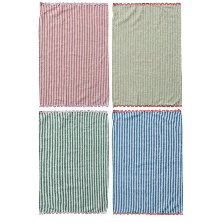Woven Cotton Striped Tea Towel