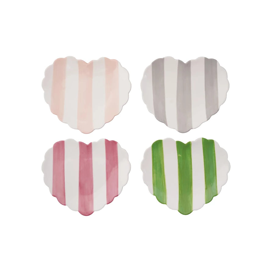 Striped Heart Shaped Dish