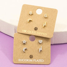 Load image into Gallery viewer, Moon Star Thunder Earrings
