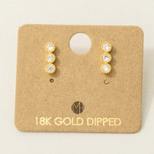 Load image into Gallery viewer, 3 Stone Earrings detail
