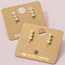 Load image into Gallery viewer, 3 Stone Earrings
