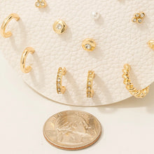 Load image into Gallery viewer, 10 Pair Stone Hoop Earring Set detail
