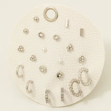 Load image into Gallery viewer, 10 Pair Stone Hoop Earring Set detail
