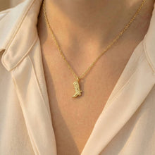 Load image into Gallery viewer, Boots Pendant Necklace detail
