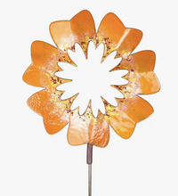 Load image into Gallery viewer, Copper Enamel Large Flower Garden Stake
