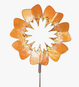 Copper Enamel Large Flower Garden Stake