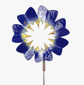 Copper Enamel Large Flower Garden Stake