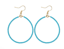 Load image into Gallery viewer, Ruby Beaded Hoop Earrings
