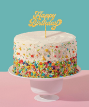 Load image into Gallery viewer, Happy Birthday Gold Glitter Cake Topper
