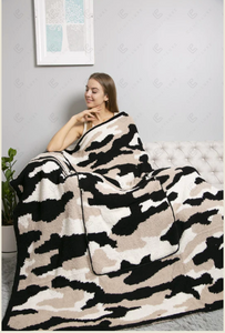Camouflage 2 in 1 Throw Blanket and Pillow