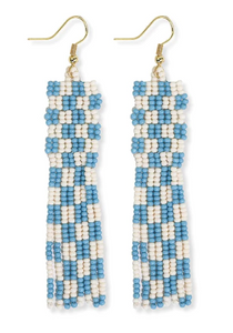 Harriet Woven Beaded Fringe Earrings