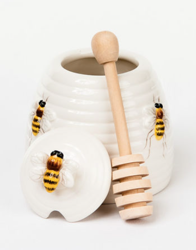 Beehive Honey Pot w/Dipper