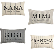 Load image into Gallery viewer, Grandma, Nana, Mimi, &amp; Gigi Pillows
