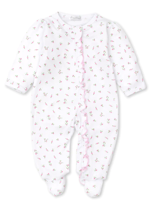 Garden Print Footie w/ Zip Ruffle