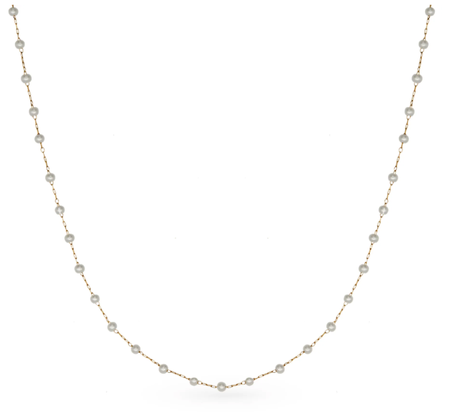 Dainty Pearl Short GG Gold Necklace