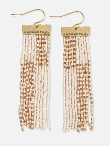 Lana Rectangle Hanger Fringe Earrings